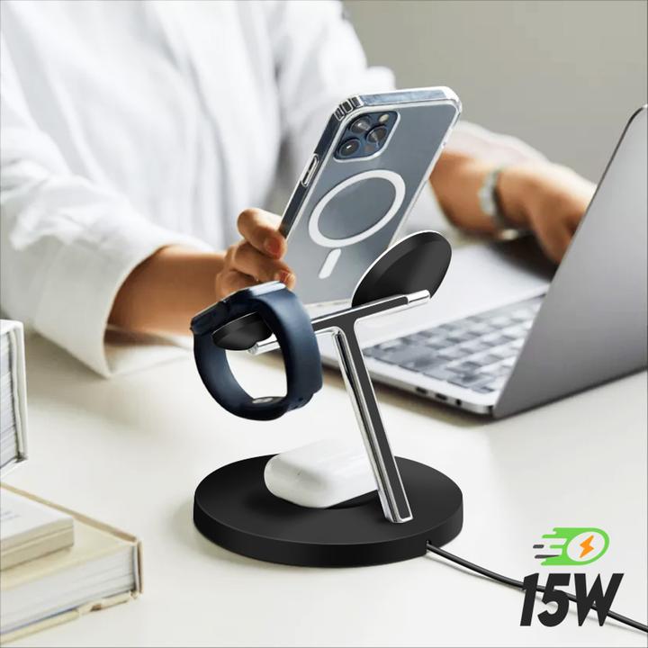 Actual product image Belkin BoostCharge Pro 3-in-1 Ladegerät mit MagSafe (15 W)