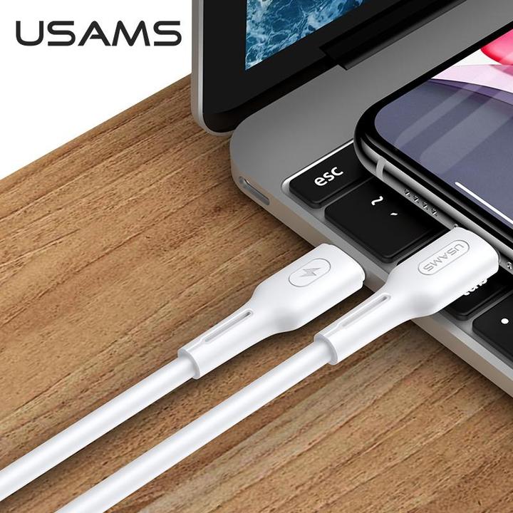 Actual product image Usams U43 USB-C to lightning fast charging cable 30W, White (1.20 m, USB 3.2 Gen 1, 30 W)