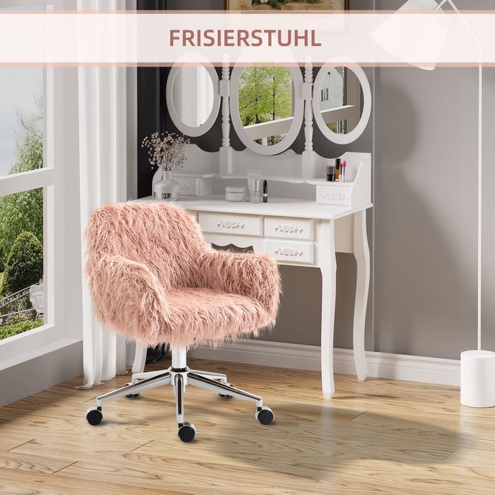 Image du produit Vinsetto Chaise de bureau avec fourrure synthétique
