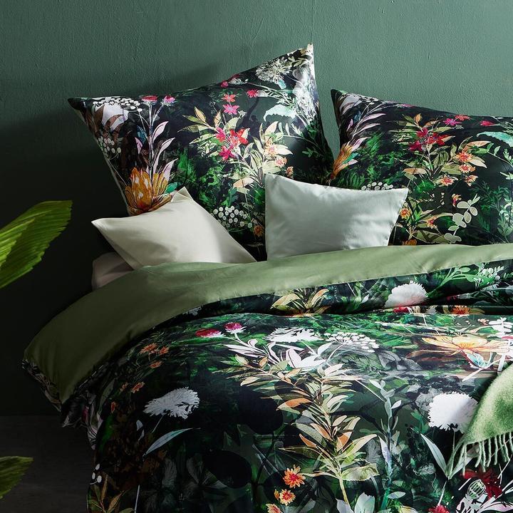 Actual product image Traumschlaf Mako-Satin Bettwäsche Bed Art S Coffs eukalyptus (Bedding set, 155x220 cm + 80x80 cm)