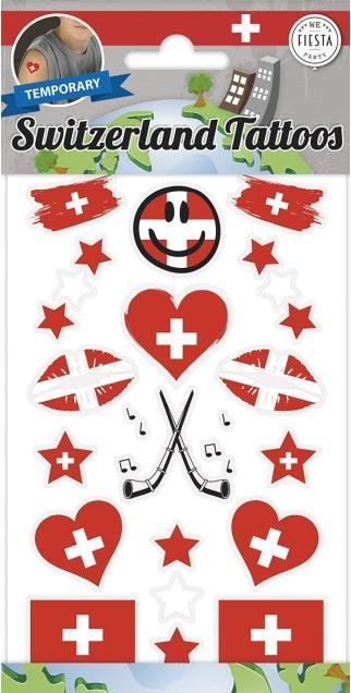 Actual product image Fiesta Switzerland Fan Tattoos temporary