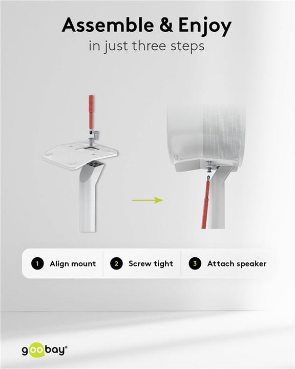 Actual product image Goobay Speaker stand Modern Era 3 Base, white (1 pair, Stand, Not movable)