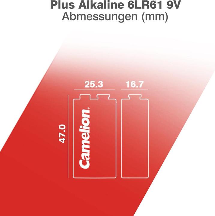 Image du produit Camelion Plus pile alcaline 9V / 6LR61 (1 pcs, 9V Block, 500 mAh)