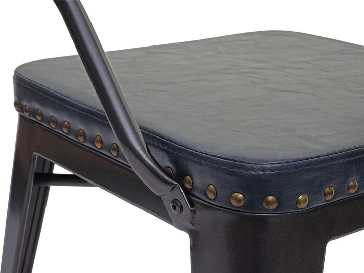 Produktbild Swisshandel24 4x Esszimmerstuhl HWC-H10d, Stuhl Küchenstuhl, Chesterfield Metall Kunstleder Industrial Gastronomie