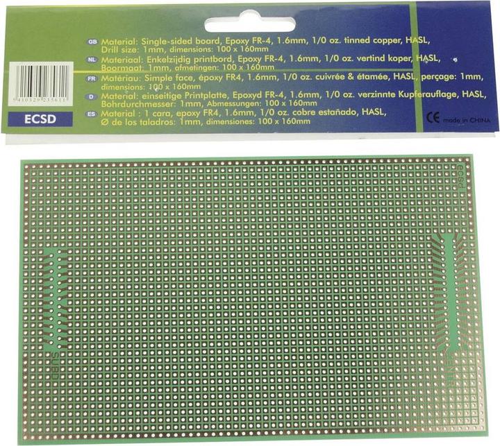Produktbild Velleman Europlatine Centronix/Sub-D Muster - 100 x 060 mm (Platine)