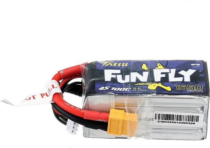 Produktbild AccuCell Akku 1550mAh 14.8V Burst 200C 4S XT60-Stecker für Modellbau, Drohne, 4S1P (14.80 V, 1550 mAh)