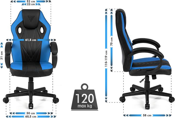 Image du produit Sense Chaise de jeu Sense7 Prism Gaming Chair, Noir-bleu