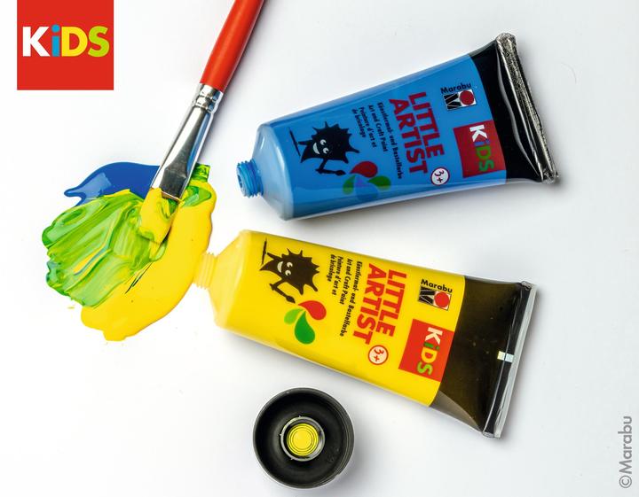 Actual product image Marabu Little Artist Art Box KiDS (Green, Brown, Beige, Red, Yellow, Blue, 36 ml)