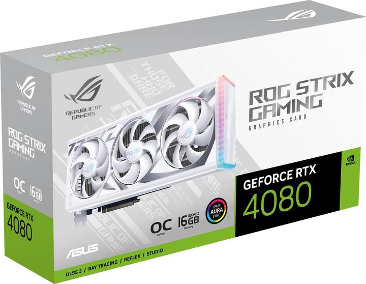 Image du produit ASUS ROG-STRIX-RTX4080-O16G-WHITE HDMI DP Active (16 Go)