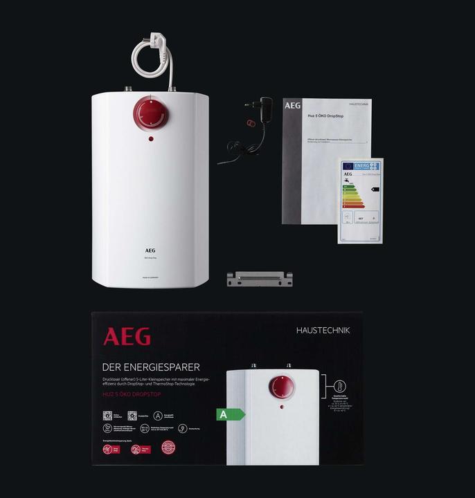 Actual product image AEG Haustechnik Low-pressure water heater HUZ 5 Öko DropStop, 5-litre under-sink boiler, with ThermoStop