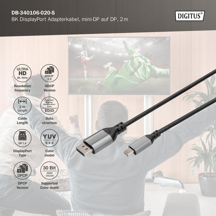 Image du produit Digitus Mini DisplayPort - DisplayPort (2 m, DisplayPort)
