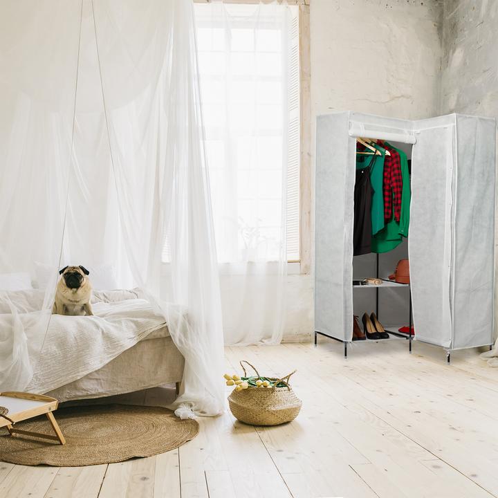 Actual product image Relaxdays Corner Canvas Wardrobe (100 x 83 x 169 cm)