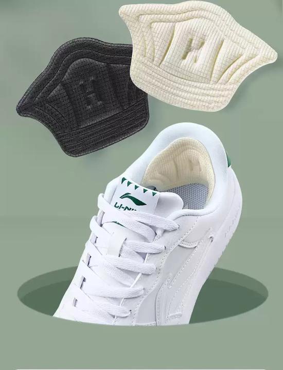 Actual product image Stride Fersen Einlage Anti-Rutsch / Ultraweiche Stoff Pads / Massage Einlagen für Turnschuhe - 1 Paar Weiss