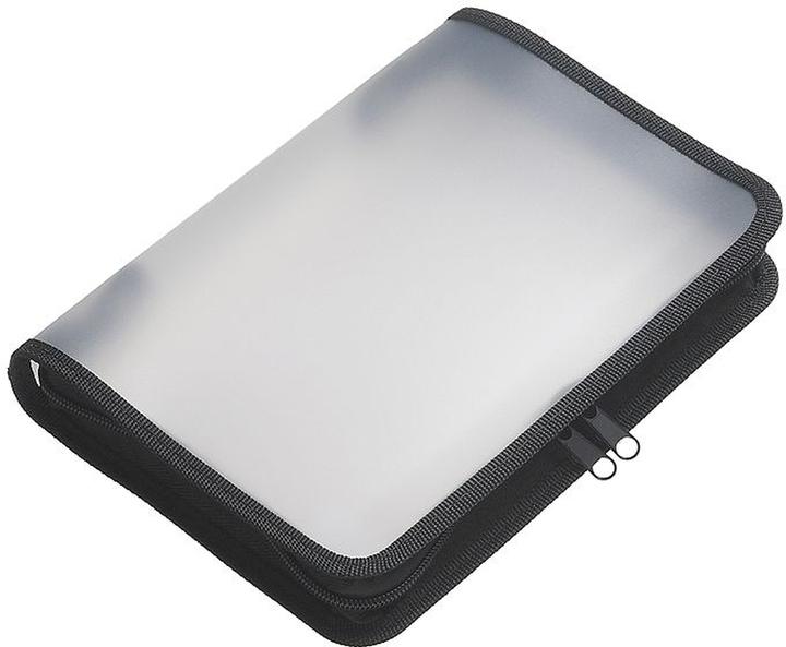 Foldersys Borsa con zip A5 trasparente/nera 0,5 mm (A5, 1 x)