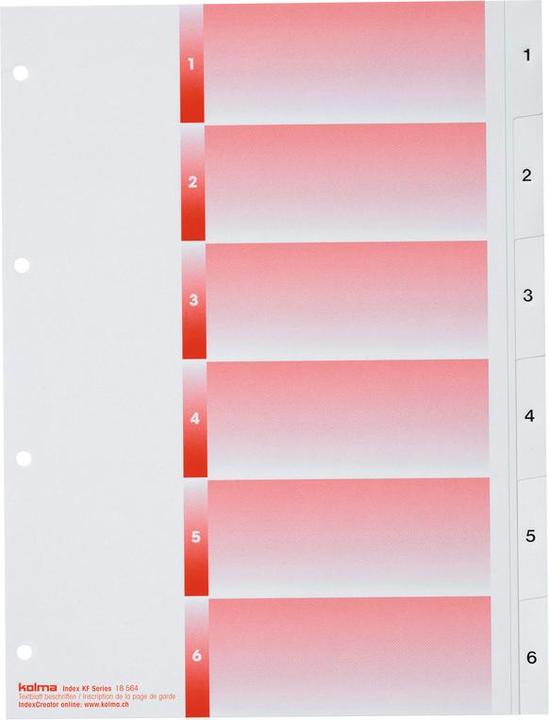 Produktbild Kolma Register Kolmafl.A4 1-6 weiss