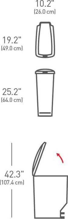 Produktbild Simplehuman CW1363 Mülleimer Rechteckig Kunststoff (40 l)