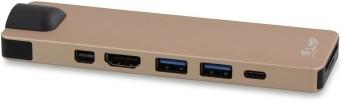 Produktbild LMP USB-C Compact Dock 4K 8 Port, HDMI, Mini-DP, Eth., USB 3.0, SD/microSD, USB-C, Alu., gold *New (USB-C, 8 Ports)