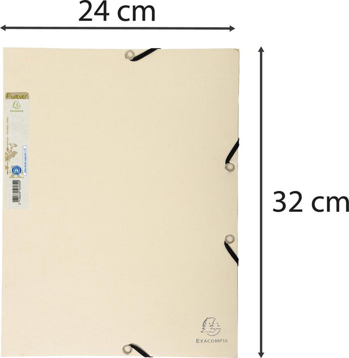 Image du produit Exacompta Chemise 3 rabats à élastique carte recyclée 380g/m2 Forever - A4 - Sable (A4, 1 x)
