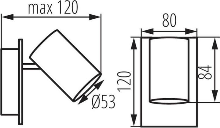 Produktbild Kanlux Wand-Deckenleuchte EVALO GU10 Weiss 35690 (GU10)