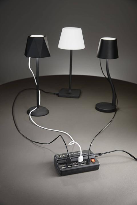 Produktbild Fabas Luce USB Mehrfach Ladegerät, 12 Ports, mit Schalter Zubehör 35x80mm Schwarz (45 W)