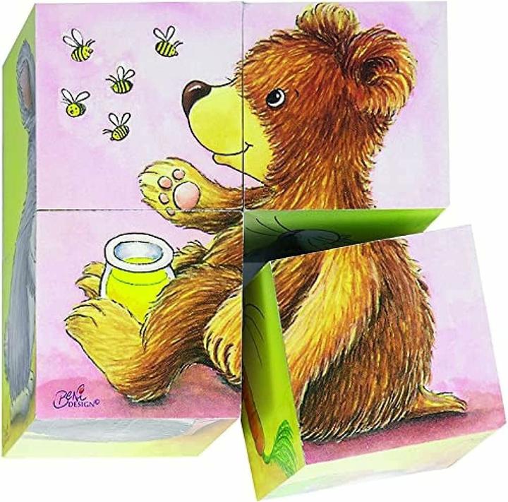 Produktbild Goki Holzblock Puzzle-Tierbabys (4 Teile)