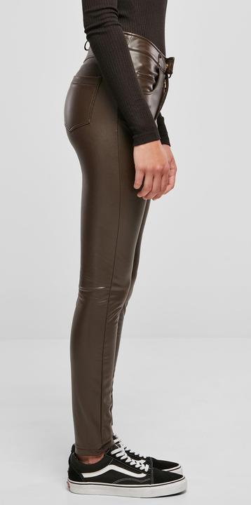 Produktbild Urban Classics Ladies Mid Waist Synthetic Leather Pants (27)