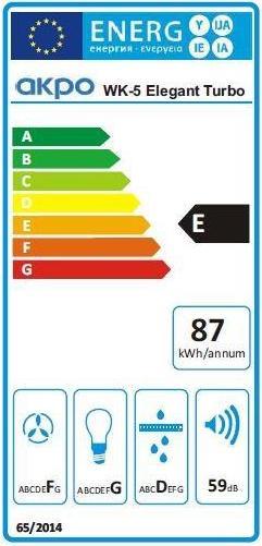 Energy Label Akpo WK-4 Elegant turbo 60 sp. (Wall hood)