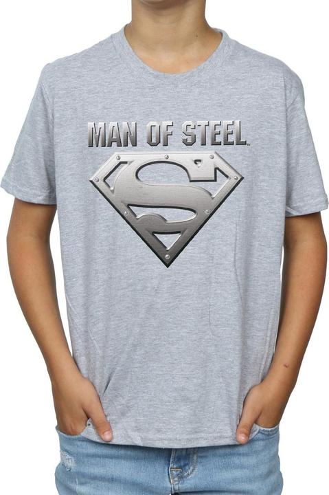 Actual product image Boys Superman Man Of Steel Shield T-Shirt (140, 146)