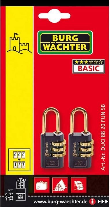 Actual product image Burg Wächter Padlock set of 2 Duo 88