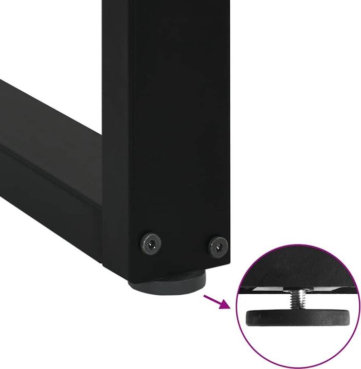 Produktbild VidaXL Couchtischbeine U-Form 2 Stk. Schwarz 60x(72-73) cm Stahl Tischbein