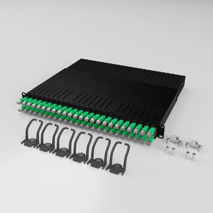 Immagine prodotto PATCHBOX uno / 8RU / Cat 6A, STP, 0,8 m, verde (STP, CAT6a, 0.80 m)