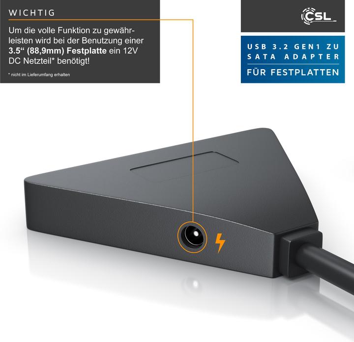 Produktbild CSL USB 3.0 zu SATA Adapter Kabel