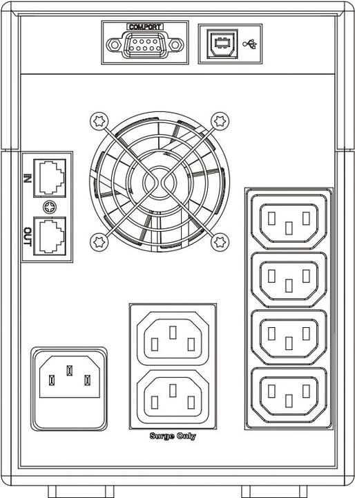 Actual product image ABB PowerValue 11LI Pro 1500VA (1500 VA, 1050 W, Line-interactive UPS)