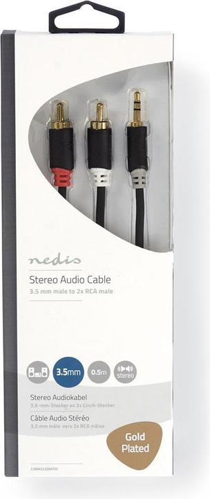 Image du produit Nedis Câble audio stéréo jack 3,5 mm (0.50 m)