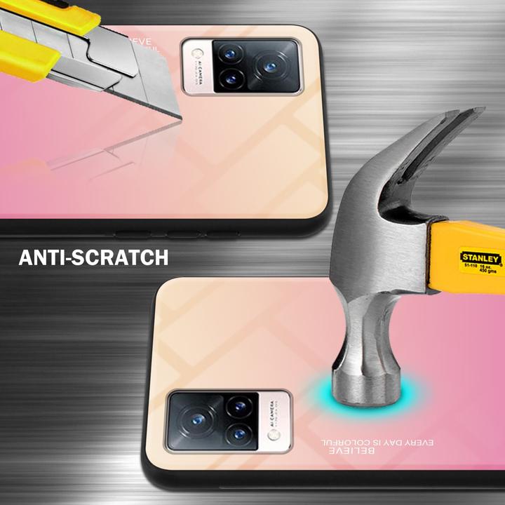 Actual product image Cadorabo TPU 2 colors glass envelope (Vivo V21)