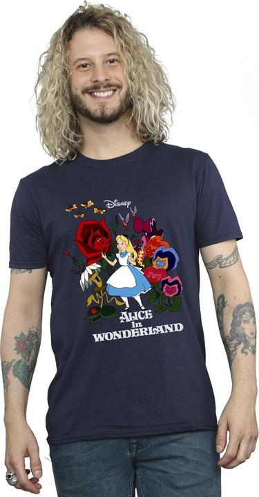 Actual product image Disney Mens Alice In Wonderland Flowers T-Shirt (L)