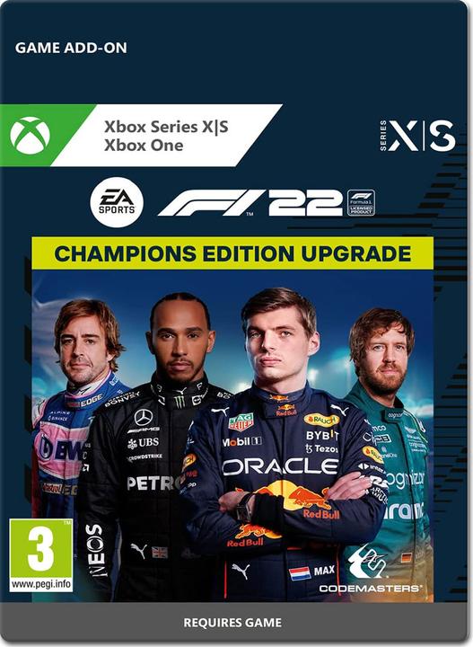 Produktbild Microsoft F1 22 - Champions Edition Upgrade (Xbox Series S, Xbox Series X, Xbox One X, Xbox One S)