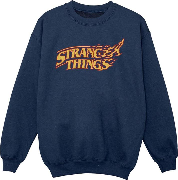 Actual product image Netflix Girls Stranger Things Logo Breaking Sweatshirt (128)