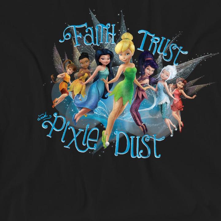 Actual product image Disney Interactive Studios Unisex Adult Faith, Trust And Pixie Dust Tinker Bell T-Shirt (L)