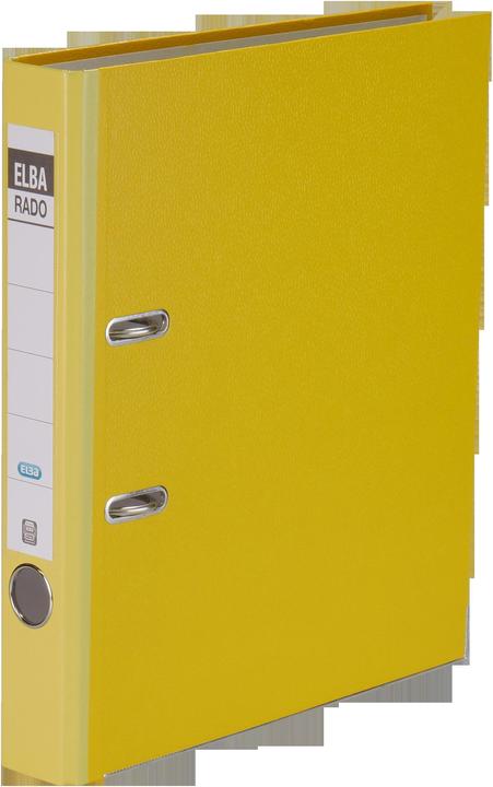 Produktbild Elba Mappe rado brillant, Rückenbreite: 50 mm, gelb DIN A4, Umschlag aussen / innen veredelt mit (A4, 50 mm, 1 Stück)