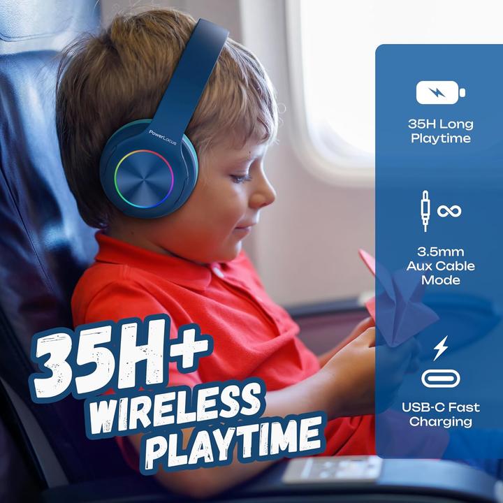 Image du produit PowerLocus PLED Bluetooth-Kinderkopfhörer blau