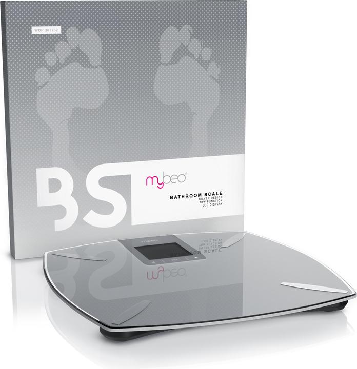 Actual product image Mybeo Digital body fat scale made of glass, personal scale, determination of body fat, water percentage (180 kg)