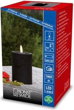 Actual product image LED Kunststoffkerze sw 1871-700 Aussen 1871-700 6h Timer D7 H10cm 2xAA