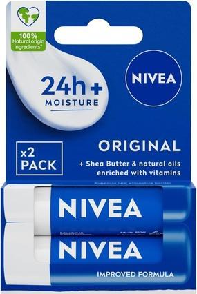 Produktbild NIVEA Original Care Lip Balm Duo Pack 2x 4.8g - Deeply Hydrating Moisturiser