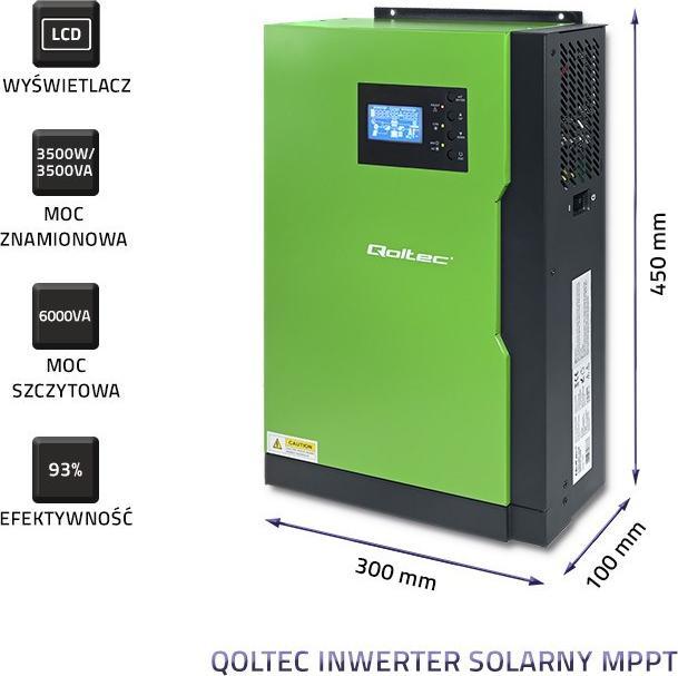 Produktbild Qoltec 53886 Hybrid-Solarwechselrichter