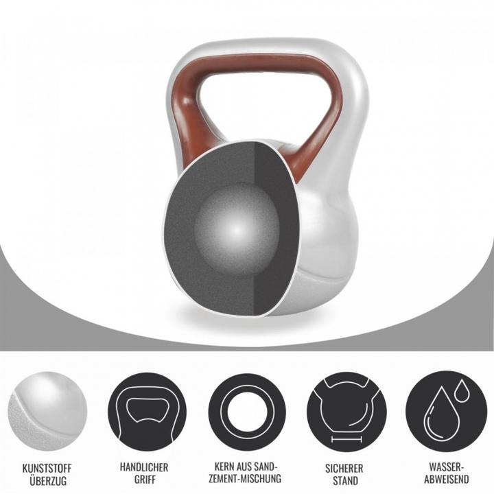 Produktbild Gorilla Sports Kettlebell Stylish (1 x 3 kg, 1 x 6 kg, 1 x 8 kg)