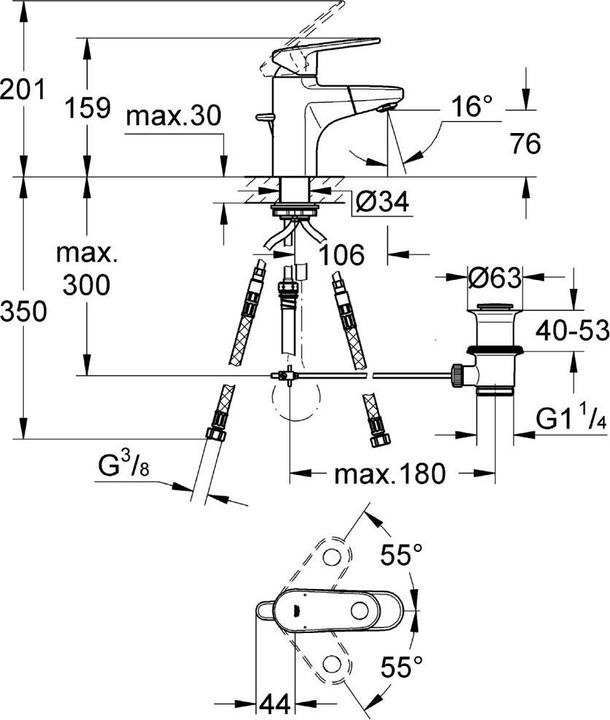 Immagine prodotto Grohe Miscelatore per lavabo singolo Europlus Taglia S