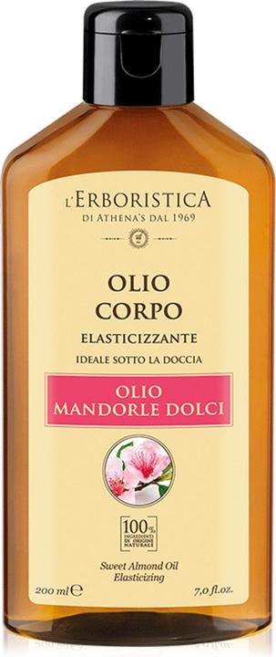 L'Erboristica di Athena's Olio di mandorle dolci biologico 100% puro per il corpo 200ml (Olio corpo, 200 ml)
