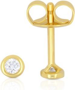 Produktbild Muau Solitaire earrings frame setting yellow gold 750 diamonds 0.10ct. 4.5mm (750/18K Gelbgold)
