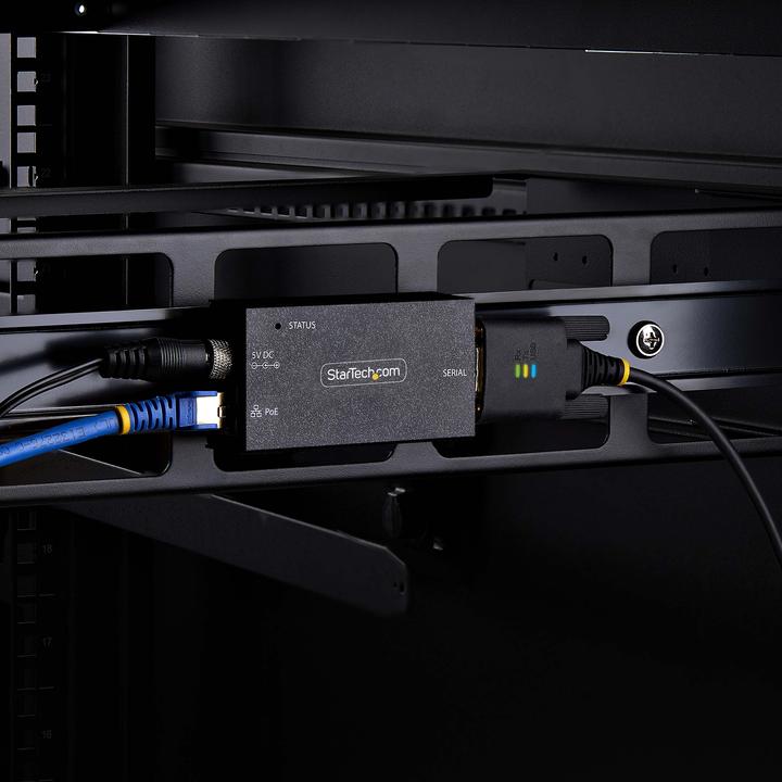 Actual product image StarTech com 1-Port Serial to Ethernet Adapter, 802.3af PoE IP Serial Device Server For Remote RS232